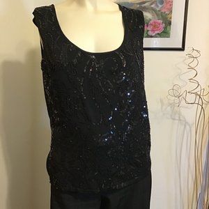 JONES N.Y WOMEN BLACK SEEKING TANK TOP SZ MEDIUM
